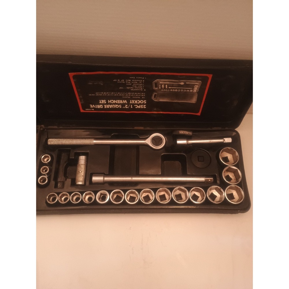 22 PC 1/2 Square Drive Socket Wrench Set with Storage Case